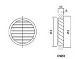 Ronde buitenluchtrooster CWO O 500