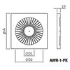 Square swirl diffuser AWR-1-PK 498x498 O 350  RAL9010