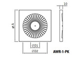 Wervelrooster AWR-1-PK 498x498 O 350  RAL9010