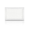 Single deflection wall grille with adjustable horizontal blades in RAL9010