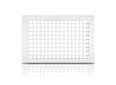 Single deflection wall grille with adjustable horizontal blades in RAL9010
